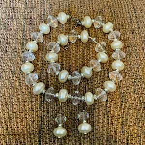 Necklace, bracelet and earrings